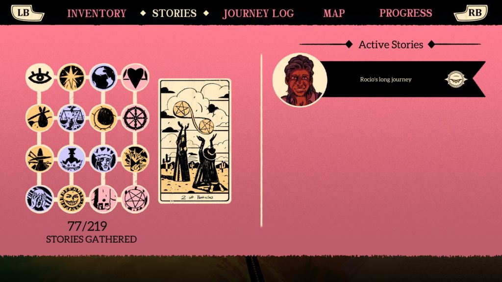 Story inventory screen